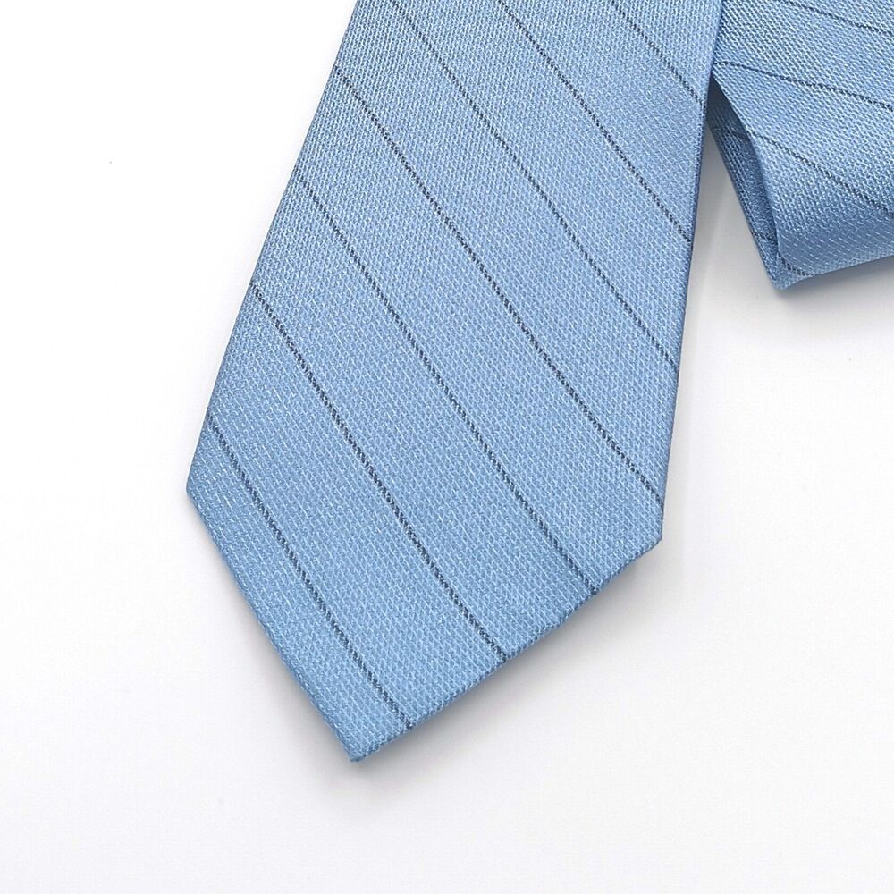 Bruno Piattelli Silk Tie Mens 60” Blue Black Thin Stripe Classic Luxury New